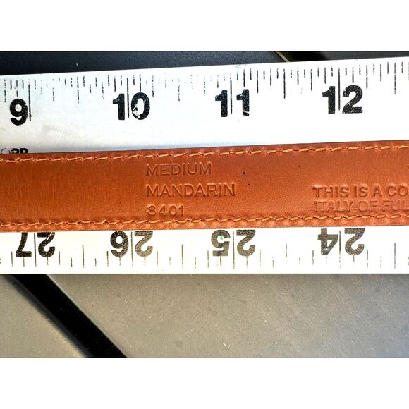 VTG Coach Handcrafted Mandarin Tan Leather Belt Brass Hardwar SZ M Made in Italy main image 10